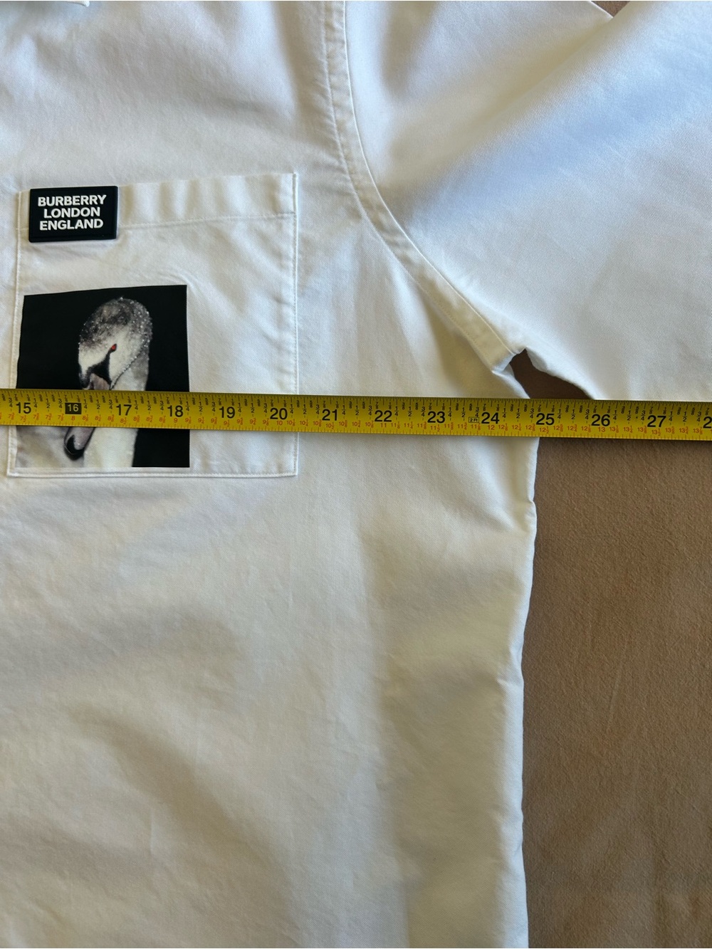 Burberry London England Swan Graphic Button Up Shirt XL White - Picture 6 of 7